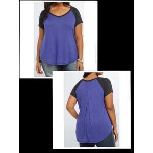 💕5 For $20 Torrid Raglan Swing Tee Size M-10 Clematis Blue